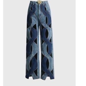 High waisted Jeans with Spiral cuts  ! Brand new